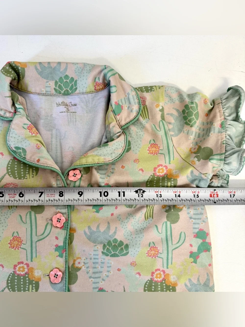 Girls Matilda Jane Dream Chasers Sleeping Cactus PJ Top Size 10 No Shorts